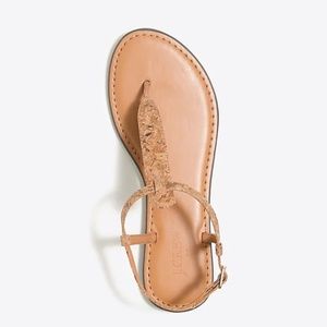 J. Crew: Cork T-Strap Sandals